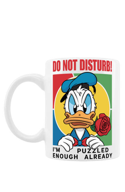 Чашка з принтом "Дональд Дак Не турбувати!". Disney, do not disturb, donald duck, дісней, дональд дак, мультсеріал, мультфільм, не турбувати. 2070702