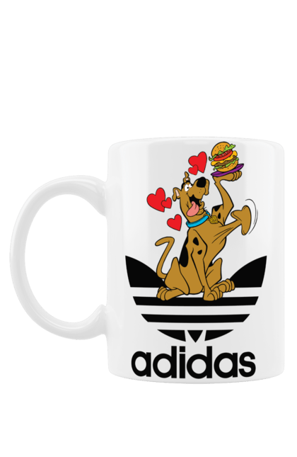 Чашка з принтом "Adidas Скубі Ду". Adidas, scooby doo, scooby-doo, адідас, мультсеріал, серіал, скубі ду, скубі-ду, собака. 2070702