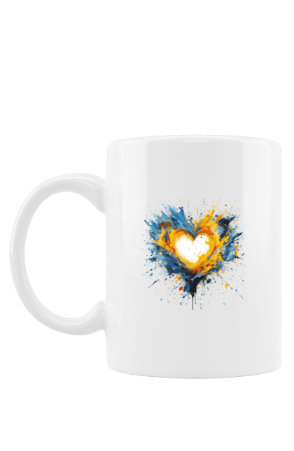 Чашка з принтом "Серце патріота". Патріотичне, прапор україни, серце, україна, українська символіка, українське. 2070702