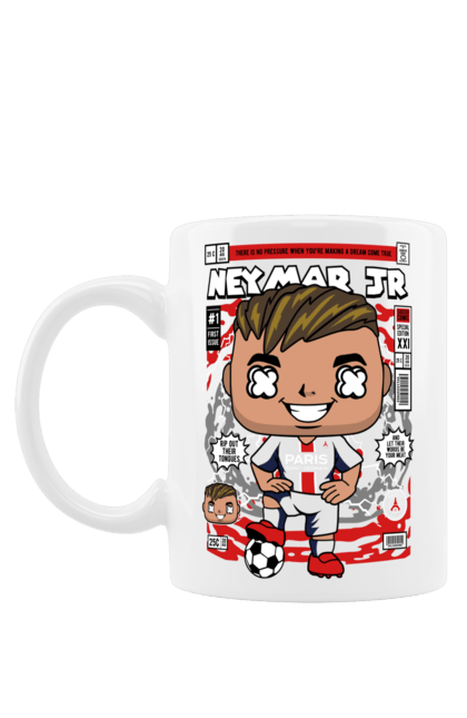 Чашка з принтом "Neymar Jr". М`яч, неймар, неймар молодший, спорт, футбол. Funkotee