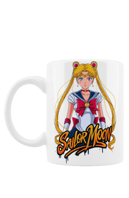 Mug with prints Sailor Moon. Anime, drama, magical girl, sailor moon, tv series, usagi tsukino. 2070702