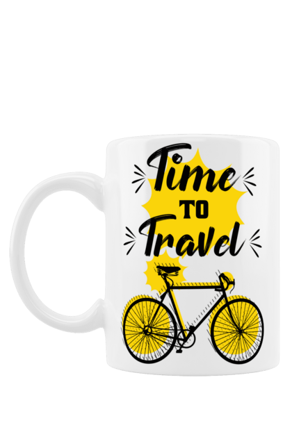 Чашка з принтом "Час Подорожей, Велосипед". Велосипед, подорожувати, час. 2070702