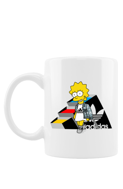 Чашка с принтом Adidas Лиза. Adidas, lisa, simpson, адидас, лиза, лиса симпсон, мультсериал, персонаж, сериал, симпсон. 2070702