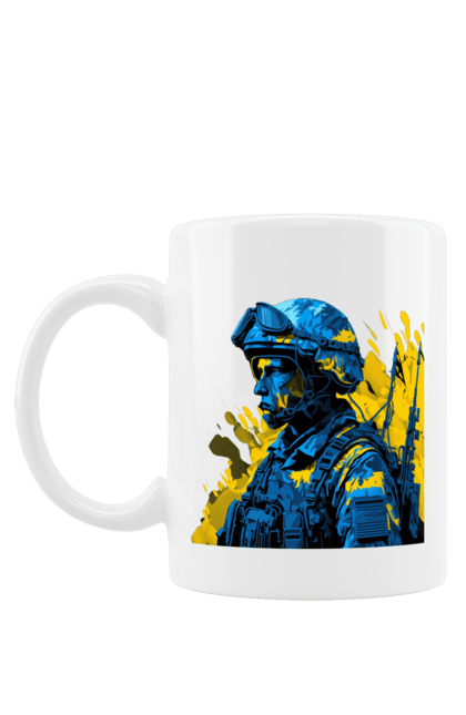 Чашка з принтом "Солдат". Армія україни, зсу, перемога, прапор україни, солдат, солдат зсу, україна. aslan