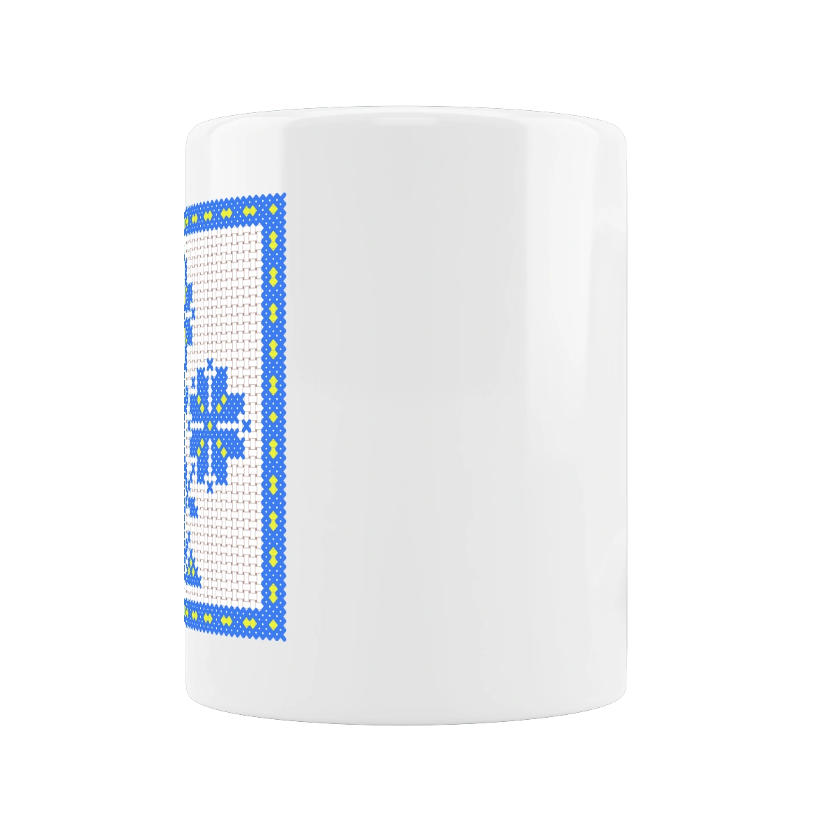 Желто голубая вышивка цветы