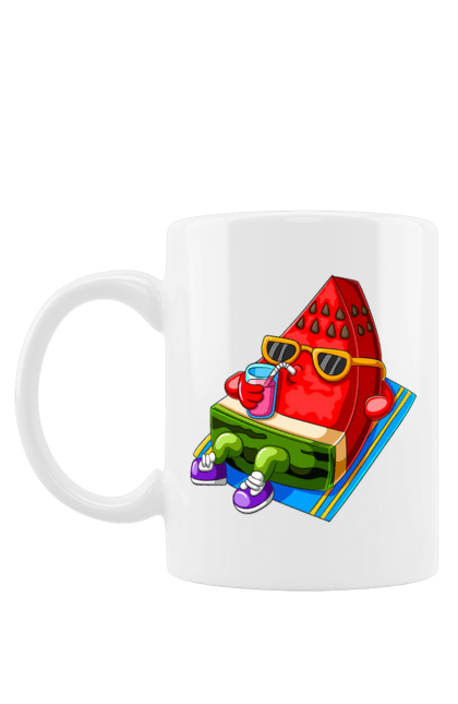 Чашка з принтом "Кавун П'є Коктейль". Кавун, коктейль, літо. 2070702