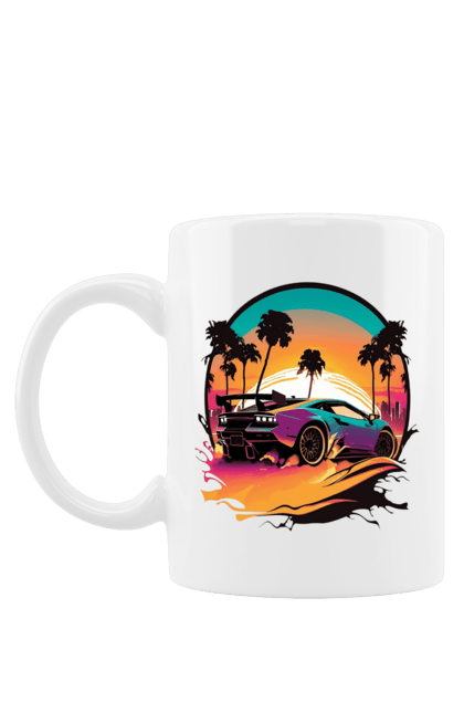 Чашка з принтом "Ламборджині Сінтвейв". Авто, автомобіль, ламба, ламборджині, машини, сінтвейв. 2070702
