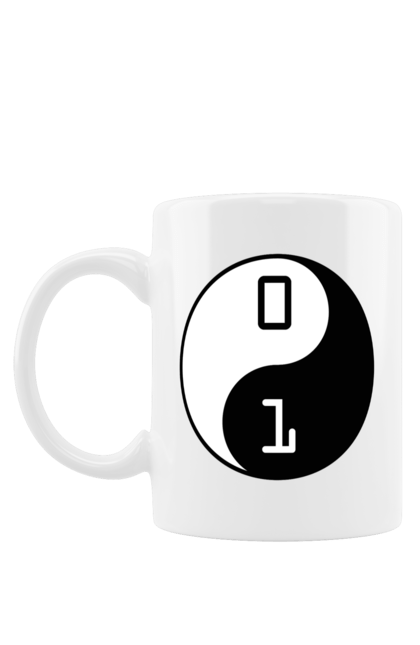 Чашка з принтом "Інь Янь". Angular, c, css, html, it, javascript, jquery, php, python, react, svelt, vue, айтишник, айті, гумор, код, кодувати, прогер, програміст, програмісти, ти ж, ти ж програміст, тиж програміст. 2070702