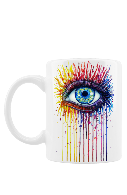 Чашка з принтом "Барвисто Тече Око". Очей, фарби. 2070702