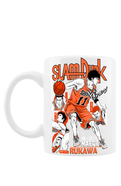 Mug with prints Slam Dunk Kaede Rukawa. Anime, basketball, comedy, kaede rukawa, manga, school, shonen, slam dunk, sports anime. 2070702