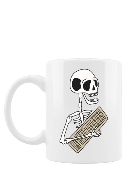 Чашка з принтом "Вічний кодер". Ай ті, айтішник, бінарний, код, програміст, розробник, хакер. 2070702