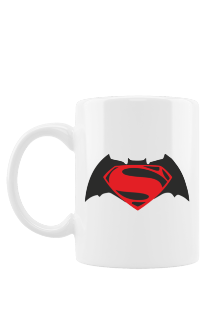 Чашка з принтом "Бетмен проти Супермена". Batman, dc comics, superman, бетмен, комікс, супергерой, супермен, фільм. CustomPrint.market