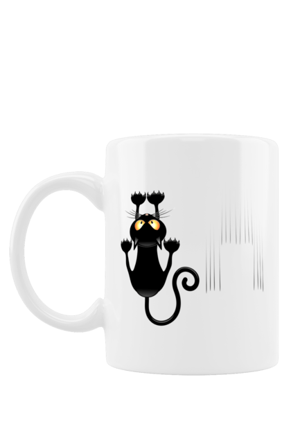 Чашка з принтом "Чорна кішка". Животные, кот, котенок, коти, коты, кошиня, кошка, тварини, черный кот. futbolka.stylus.ua