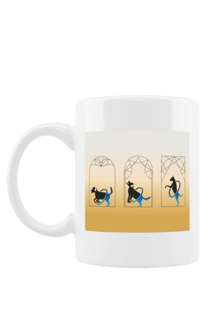 Чашка з принтом "Три собаки". Геометричний малюнок, геометрія, гра, ігри, любитель собак, пес, силует, собака, тварини. futbolka.stylus.ua