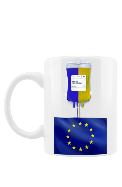 Чашка з принтом "Українська кров". Донор європи, європа, євросоюз, інтеграція, кандидат, ми захищаємо європу, ми разом, новий лого, україна, шлях до європи. CustomPrint.market