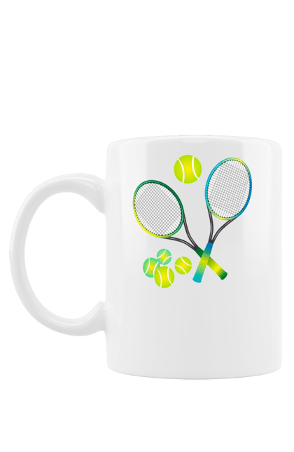 Чашка з принтом "Теніс великий". Великий теніс, гравці, грунт, лондон, м`яч, призовий фонд, ракетка, спонсор, турнір на ґрунті, турнірна сітка. aslan