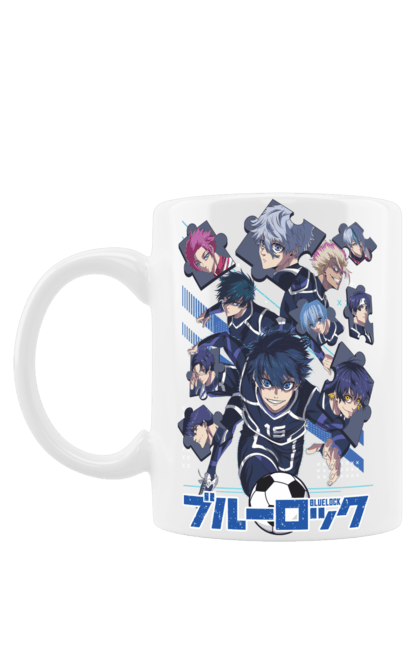 Mug with prints Blue Lock. Anime, blue lock, blue prison, manga, sport, sports anime. 2070702