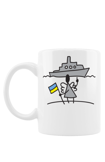 Чашка з принтом "Руський воєнний корабель". Воєнний корабель, україна. CustomPrint.market