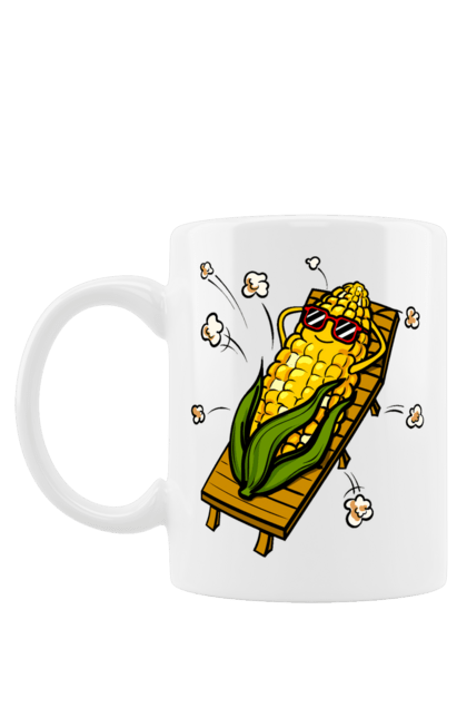 Mug with prints Corn Suns On A Lounger. Corn, lounger, popcorn. 2070702