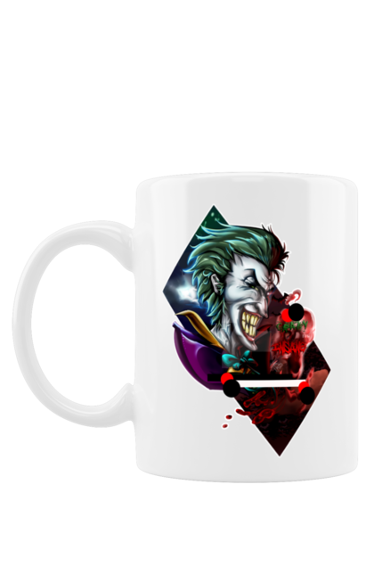 Чашка з принтом "Джокер". Джокер, загін самогубців, зелене волосся, негативний персонаж, персонаж коміксів, психопат, скажена посмішка. CustomPrint.market