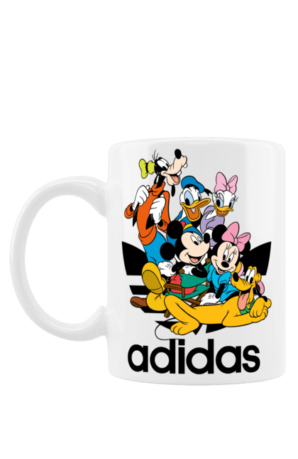 Чашка з принтом "Adidas Міккі Маус". Adidas, mickey mouse, адідас, дісней, міккі, міккі маус, мультфільм. 2070702