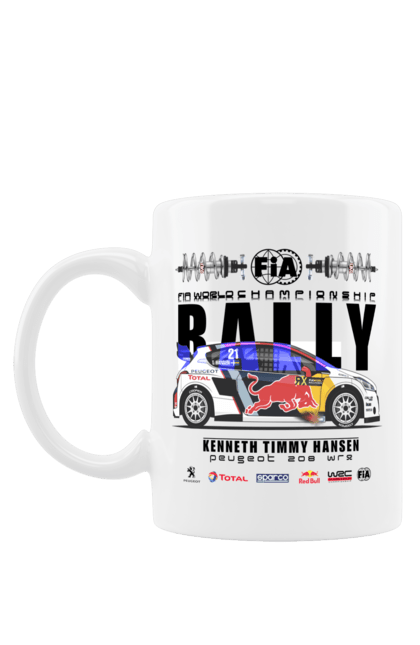 Mug with prints Red Bull Rally. Auto, automobile, car, race, rally, rally, red bull, redbull, sport. 2070702