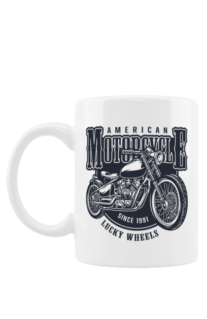 Чашка з принтом "Крутий vintage мотоцикл". Америка, вінтаж, вінтажний, гарний, мотоцикл, мотоцикли, ретро, стильно, стильовий, чоловічий. 2070702
