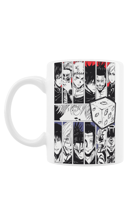 Mug with prints Jujutsu Kaisen. Anime, dark fantasy, gojo, jujutsu kaisen, magic battle, manga, mystic. 2070702