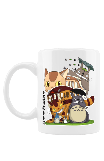 Mug with prints Totoro. Adventures, anime, comedy drama, fantasy, film, my neighbor totoro, tv series. 2070702