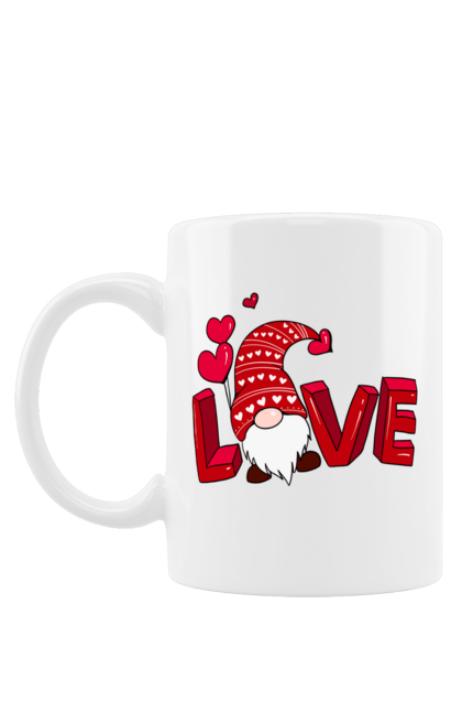 Чашка з принтом "Лав, день святого Валентина". 14 лютого, гном, день святого валентина, любов, серце. futbolka.stylus.ua
