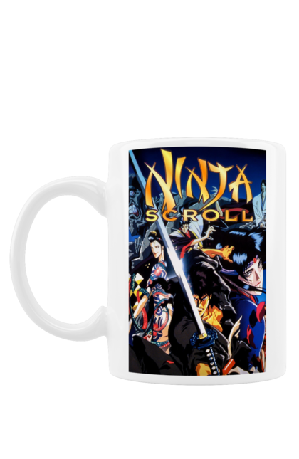 Чашка з принтом "Манускрипт ніндзя (Ninja Scroll)". Аніме, драма, манускрипт ніндзя, самурай, фільм. futbolka.stylus.ua