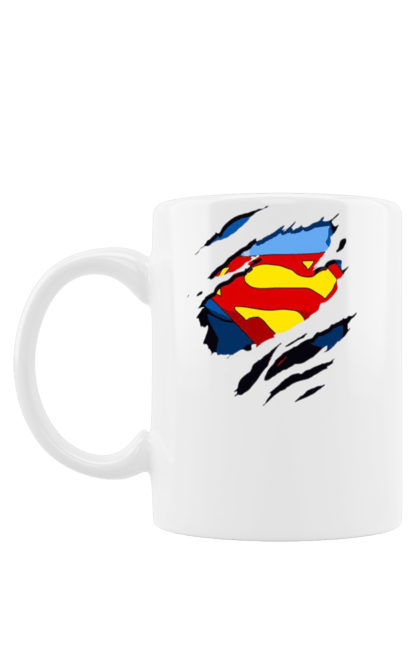 Чашка з принтом "Супермен". Герои, голливуд, кларк кент, рисунок, супермен. CustomPrint.market