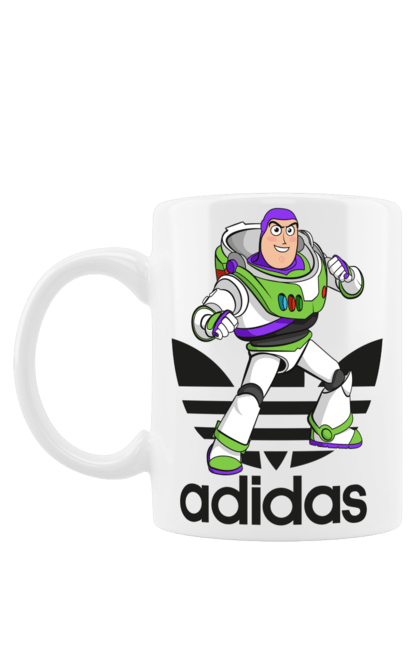 Mug with prints Adidas Buzz Lightyear. Adidas, buzz lightyear, cartoon, toy, toy story. 2070702