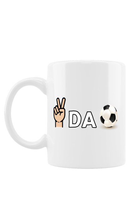 Чашка з принтом "Ребус піс да бол". Гумор, мем, писдабол, прикольна, ребус, смішна. 2070702