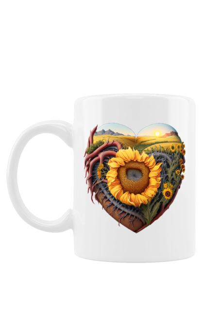 Чашка з принтом "Символи України". Небо, поле, пшениця, символи україни, соняшник, україна. 2070702