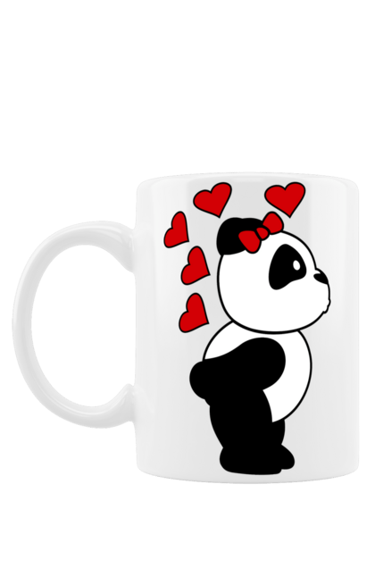 Чашка з принтом "Закохана панда". 14 лютого, love is, ведмедики, день закоханих, день святого валентина, дівчина, друга половинка, закохані, квіти, любов, милі подарунки, пара, подарунок, романтика, святий валентин, свято, серце, хлопець. futbolka.stylus.ua