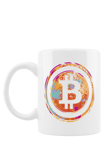 Чашка з принтом "Біткоїн". Биткоин, бінарний, біткоїн, біткойн, валюта, гроші, крипто, програміст, хакер. 2070702