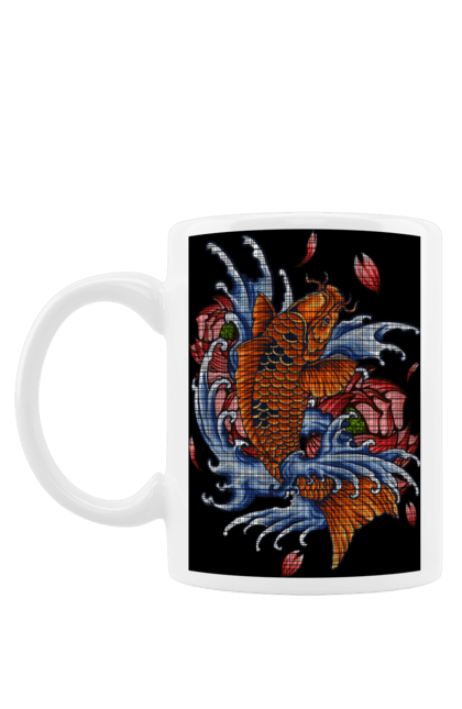 Чашка з принтом "Риба і хвилі". Ryba, квітка, хвиля. 2070702