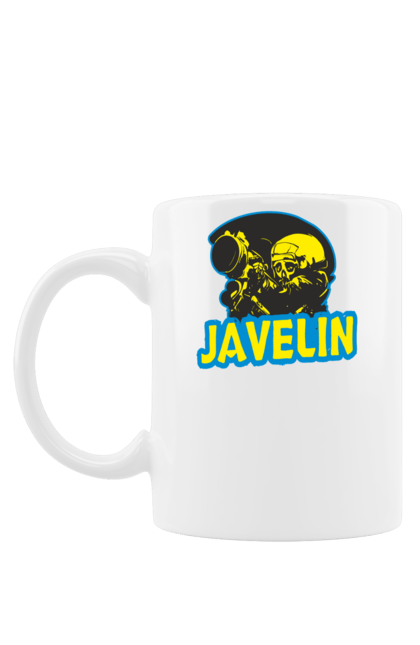 Чашка з принтом "Джавелін". Вектор, війна, емблема, кольоровий, мем. futbolka.stylus.ua