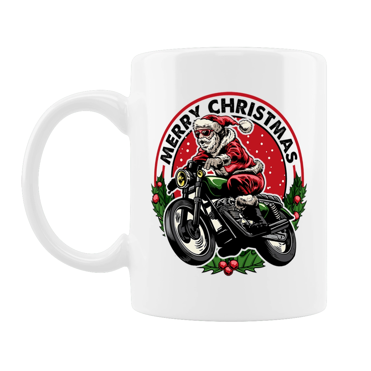 Щасливого Різдва, дід мороз на мотоциклі