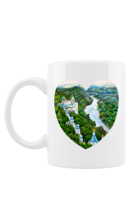 Чашка з принтом "Святогорская лавра". Донецька область, ліс, монастир, пейзаж, річка, святогірськ, україна, церква. 2070702