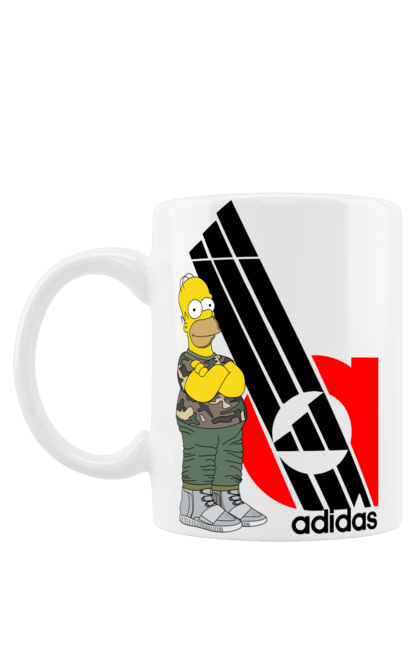 Mug with prints Adidas Homer. Adidas, animated series, homer, simpson, tv series. 2070702