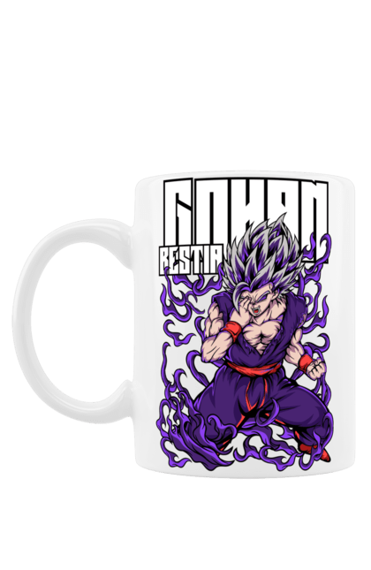 Mug with prints Dragon Ball Gohan. Anime, dragon ball, gohan, goku, manga, tv series, vegeta. 2070702