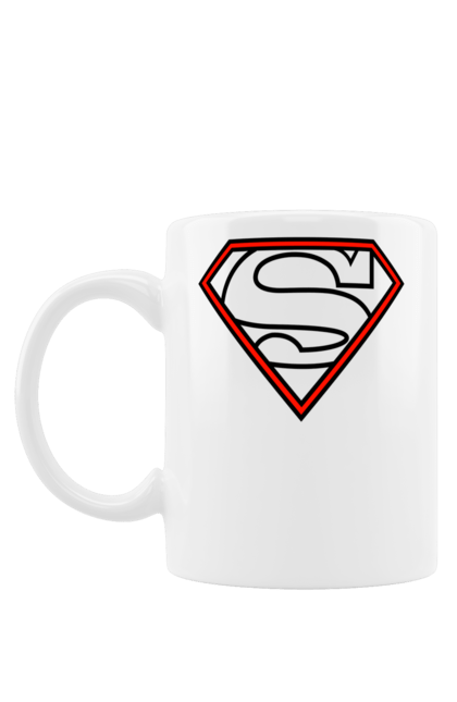 Чашка з принтом "Супермен". Бриллиант, для ребят, красно черное, красное, с, супермен, черное. CustomPrint.market