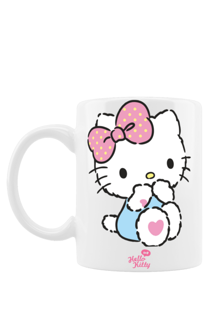 Чашка з принтом "Хелло Кітті". Hello kitty, бант, бренд, кіт, кошеня, персонаж, хелло кітті. KRUTO.  Магазин популярних футболок