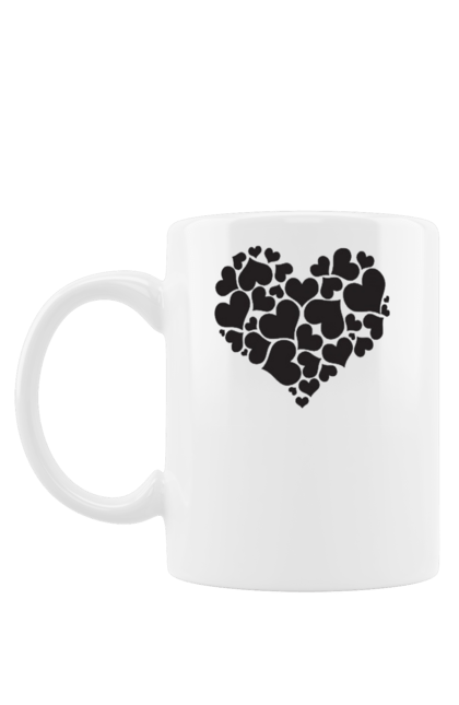 Чашка з принтом "Серце". Маленькі серденька, малюнок, серце, форма, чорне. futbolka.stylus.ua
