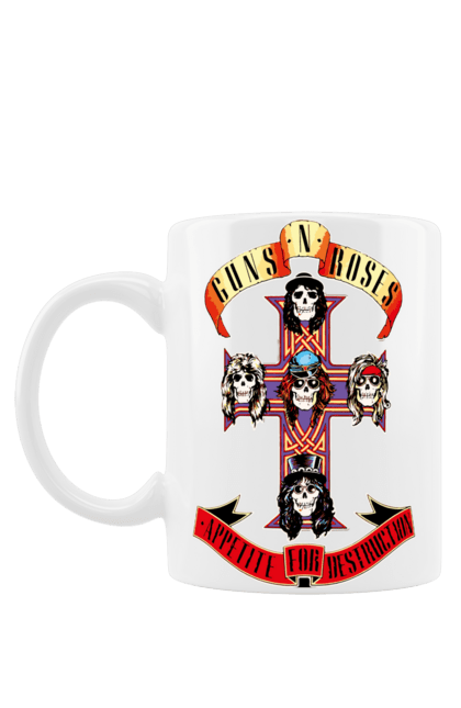 Чашка з принтом "Guns N Roses". Guns n roses, музика, рок група, скелет, черепа. CustomPrint.market