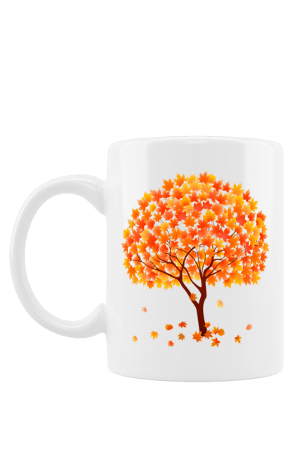 Чашка з принтом "Осіннє дерево". Вересень, дерево, жовтень, жовті, клен, лист, листопад, листя, осінній, осінь, природа, сезон, символ. CustomPrint.market