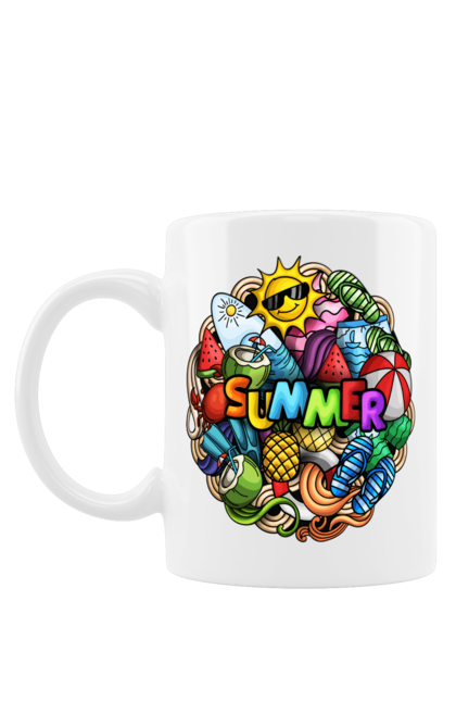 Чашка з принтом "Літо". Відпочинок, канікули, літо, пляж, сонце, спорт, фрукти. futbolka.stylus.ua