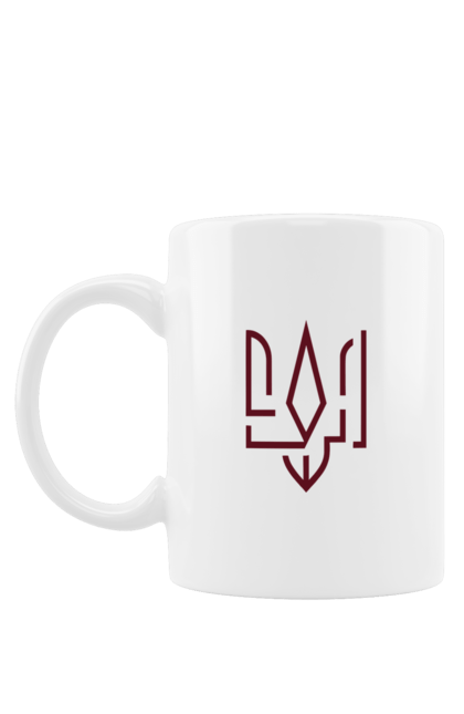 Чашка з принтом "Тризуб мінімалізм". Герб, герб україни, патріотичне, україна, українська символіка, українське. 2070702